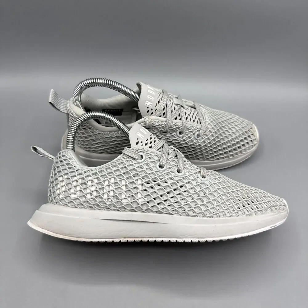Nobull Project Knit Runner Diamond Mesh Grey Running Shoes Women Size 6.5